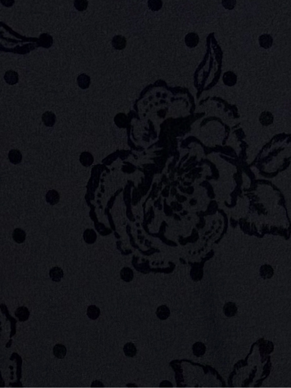 Aqua Black Flocked Floral Polka Dot Fit & Flare Skater Dress Large - Picture 3 of 7